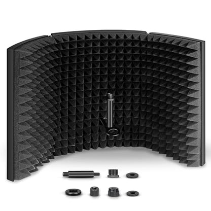 Aokeo Professional Studio Recording Microphone Isolation Shield,Suitable for Blue Yeti and Any Condenser Microphone Recording Equipment（AO-403）