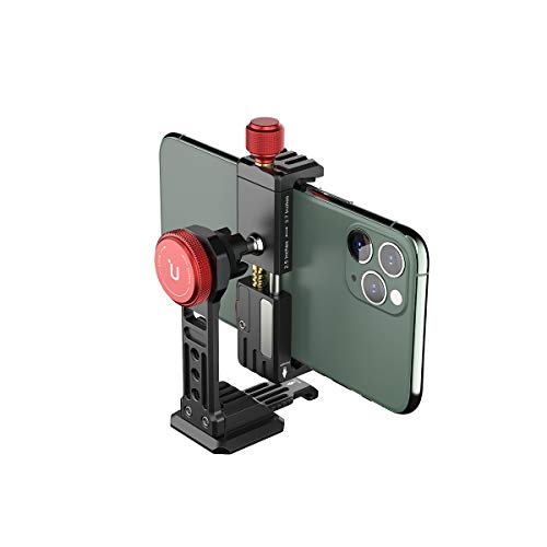 Cell Phone Tripod Mount, ULANZI ST-14 Smartphone Tripod Mount Adapter Aluminum with Cold Shoe, 360° Cell Phone Stand Holder Clamp for iPhone17 16 15 14 13 12 11 Max Pro iPhone X XR Xs 6 7 Plus