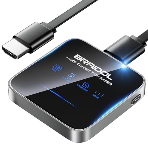 2027 Upgraded Wireless HDMI Display Dongle Adapter, Transmitter Streaming Media Video/Audio/File HDMI Wireless Extender from Smartphone,Laptop to HDTV/Projector/Monitor, Support Airplay DLNA (Black)