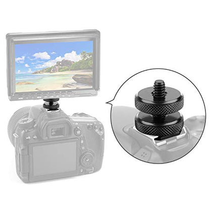 Camera Hot Shoe Mount to 1/4"-20 Tripod Screw Adapter Flash Shoe Mount for DSLR Camera Rig (Pack of 2)
