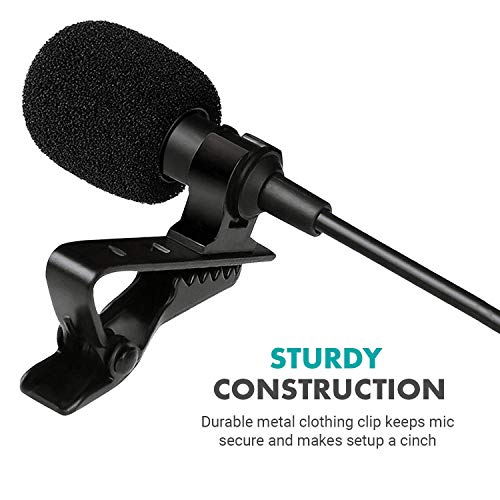 Movo iLav-L Digital Lavalier Omnidirectional Clip on Microphone with MFi Certified Lightning Connector Compatible with iPhone, iPad, iPod, iOS Smartphones and Tablets (20-Foot Cord)
