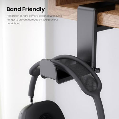 3in1 Rotating Headphone Holder - EURPMASK 3in1 PC Gaming Headset Holder w/Detachable Controller Holder, Adjustable Clamp-on Headset Stand,Headphone Hanger Hook Under Desk w/Cable Clip Organizer,Black - color: Gaming Combo Black