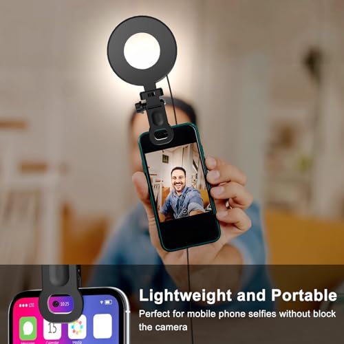 Ring Light with Tripod and Clamp, [3 Color, 5 Brightness & Timer] USB Plug Clip On Lights for Laptop Working Distance Learning Zoom Call Self Broadcasting Live Streaming Video Conference Lighting