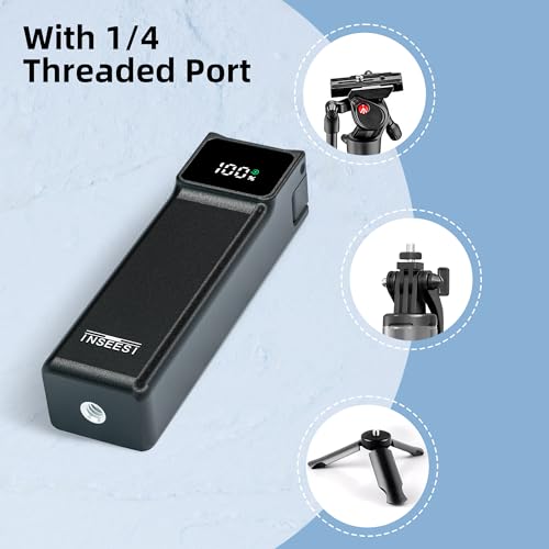 Battery Handle Compatible with DJI Osmo Pocket 3 and Pocket 4 Accessories, with Digital Screen for Pocket 3 Battery Grips for Xtra Muse Built-in 5000mAh Battery Fast Charging and Reserved 1/4”Thread