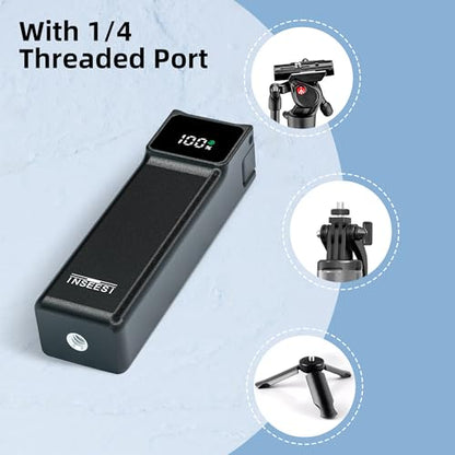 Battery Handle Compatible with DJI Osmo Pocket 3 and Pocket 4 Accessories, with Digital Screen for Pocket 3 Battery Grips for Xtra Muse Built-in 5000mAh Battery Fast Charging and Reserved 1/4”Thread