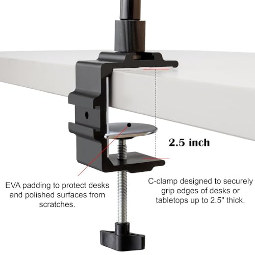 Microphone Arm Stand Long 12'' Sturdy Gooseneck Mic Stand Adjustable Microphone Arm Stand with Clamp - Mic Holder Flexible Mike Stand Podium Compact Mic Arm for Desk Traveling (Black) by Auray - size: 12" Gooseneck