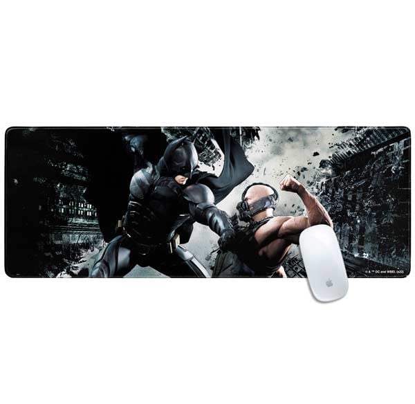 Skinit Large Gaming Mouse Pad - Officially Licensed Batman and Bane Fighting Design with Stitched Edges, Waterproof, Non-Slip Rubber Base, Desk Mat for Keyboard & Mouse, 31.5" x 11.8" inches - color: Black - DRKNTR01, size: 31.5" x 11.8"