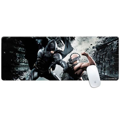 Skinit Large Gaming Mouse Pad - Officially Licensed Batman and Bane Fighting Design with Stitched Edges, Waterproof, Non-Slip Rubber Base, Desk Mat for Keyboard & Mouse, 31.5" x 11.8" inches - color: Black - DRKNTR01, size: 31.5" x 11.8"