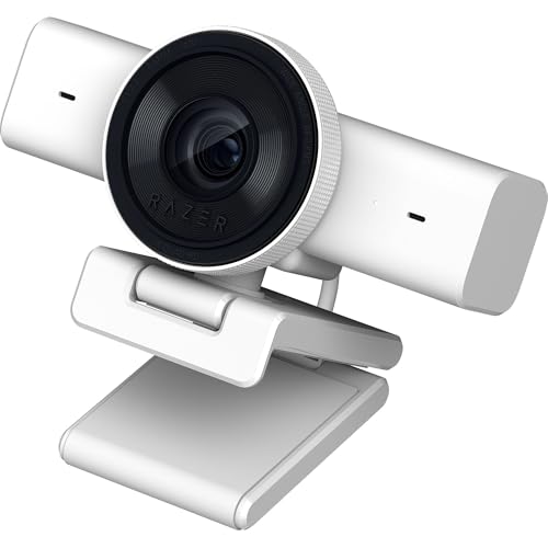 Razer Kiyo V2 X Streaming Webcam: 1440p 60 FPS - Auto Focus - Built-in Microphone - Wide Angle Lense - Integrated Privacy Shutter - Works with OBS, Xsplit, Streamlabs, Discord, Zoom, Teams - White - color: White