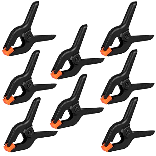 8 Pack Spring Clamps, 4.5inch Plastic Clips, Small Backdrop Clips, Clamps Heavy Duty, Spring Clips for Crafts, Backdrop Stand, Woodworking, Photography Studios (Black) - size: 8 Pack,4.5inch
