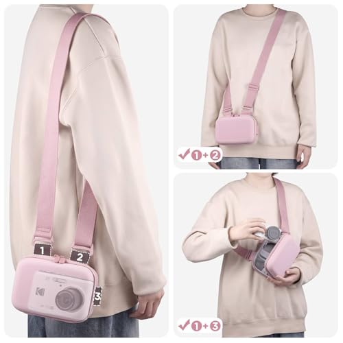 TAAOKA Digital Camera Case, Waterproof & Protective Small Camera Bag with 2 Carrying Ways, Lightweight camera sling bag for PowerShot ELPH 180/190 / Sony DSCW800/DSCW830 - Pink - color: Pink, style: Style1