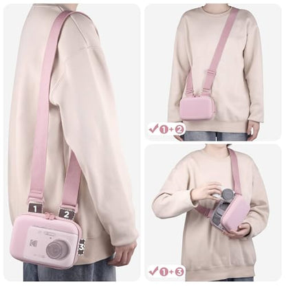 TAAOKA Digital Camera Case, Waterproof & Protective Small Camera Bag with 2 Carrying Ways, Lightweight camera sling bag for PowerShot ELPH 180/190 / Sony DSCW800/DSCW830 - Pink - color: Pink, style: Style1