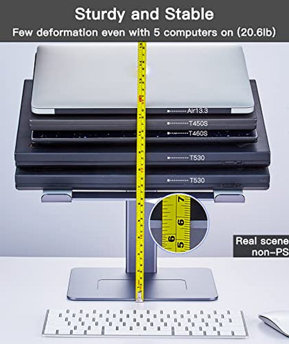 Adjustable Laptop Stand, Tall, Strong, Airflow, Suitable for 13.3-17.3 Inch Laptops, Lift Screen to Eye Level for Video Conferences - color: Gray