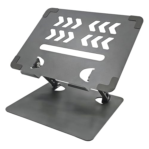 Musiin Home Studio Small Desktop Mixer Stand, Aluminum Portable Folding Heat Dissipation Lift Stand, Compatible with Nektar Panorama CS12, Rode RODECaster Pro II, Tascam Mixcast 4 (Gray)