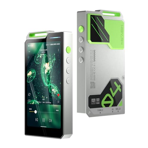HiBy R4 MP3 & MP4 Player Spotify Player with Bluetooth and WiFi 4-Way HiFi DAP Android 12 OS 3.5mm PO+4.4mm Bal 32G+2TB Scalable Memory - color: Green