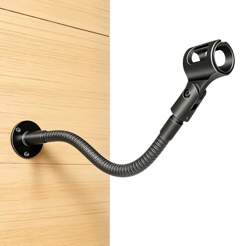 Microphone Stand - 19-INCH Heavy-Duty Flexible Gooseneck Desktop Mic Stands Holder with Flange Mount Base for Lectern Podium Podcast Meetings Lectures Streaming Gaming Studio - size: 19-INCHS