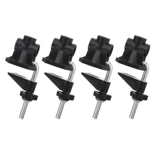 PATIKIL 0.47" Hole Dia. Desk Clamp, 4 Pcs Universal C-Clamp Base with Adjustable Screw for Microphone Mic Arm Table Lamps Mount Holder, Black