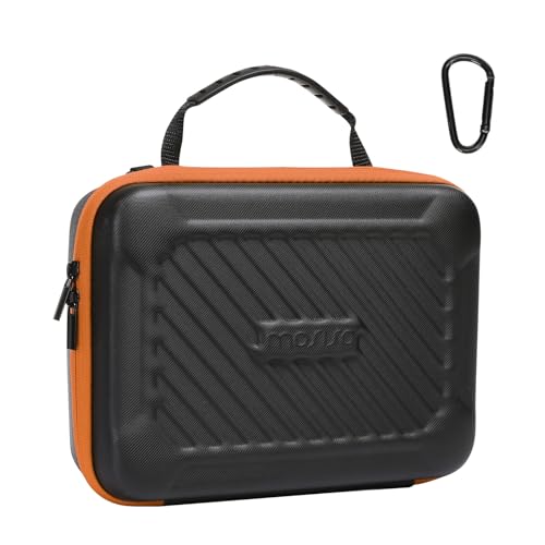 MOSISO Camera Case Compatible with GoPro Hero 13/12/11/10/9/8/7, Hard Travel Carrying Case Compatible with AKASO EK7000/V50/Brave 4/7 LE/8, EVA Case with Snap Hook for Action Camera, Black & Orange - color: Black&Orange