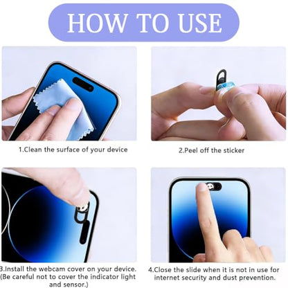 6Pcs Ultra Thin Webcam Cover Slide Webcam Camera Covers Eye Pattern Webcam Slide Blocker Phone Privacy Security Protector for Mini PC Smartphone Computers Laptop Desktop Tablet Pad Surface - color: Eye