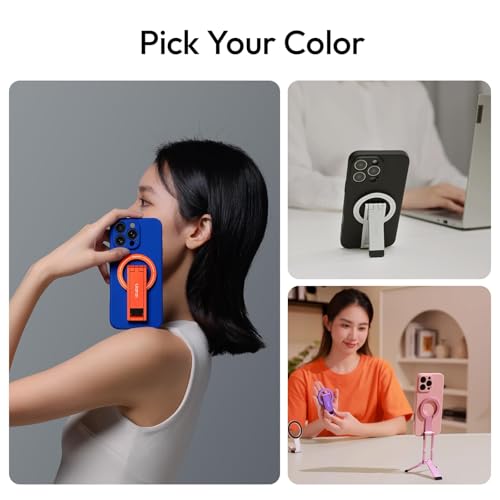ULANZI MA60 Magnetic Phone Tripod Stand for iPhone 17 16 15 14 13 12 - Ultra Thin 0.8cm Foldable Aluminum Mini Tripod, Strong N52 Magnet Quick Mount, Pocket Cell Phone Stand, Black - color: BLACK