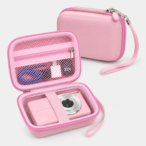ANKHOH Digital Camera Case for Kodak PIXPRO FZ55/FZ45/for CAMKORY | for Duluvulu 4K,for Canon PowerShot ELPH,forVAHOIALD,for Sony,for Lecran,for VAHOIALD,Holds Cable,Case only (Rose Pink) - color: Rose Pink