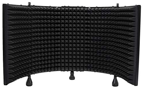 Rockville Recording Studio Bundle: ROCKSHIELD 3 Large Mic Isolation Shield, Sound Dampening Foam, RVES05 Heavy Duty Tripod Speaker Stand, 2-items