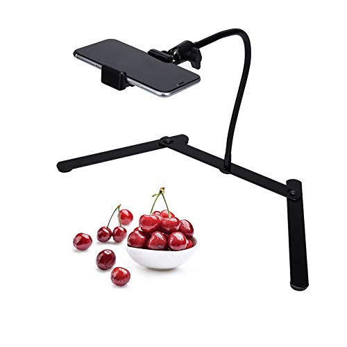 Photo Copy Pico Projector Stand Overhead Tripod Video Stand Phone Mount Flexible Tabletop Stand for Live Streaming Video Recording Vlog YouTube Teaching Cooking Crafting Demo Drawing Recording