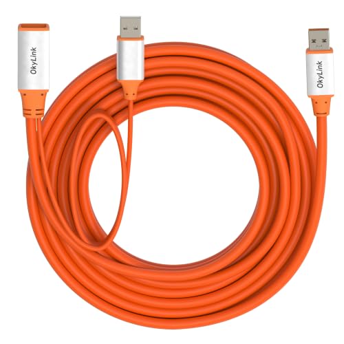 OkyLink Active USB 3.2 Gen 2 Extension Cable 10Gbps 10Gbps, 15ft | 5m, Male to Female, Powered Active Signal Amplifier, for Industrial Camera, Machine Vision & 10Gbps Data Transmission - color: USB3.2(10Gbps), size: 15ft (5m)