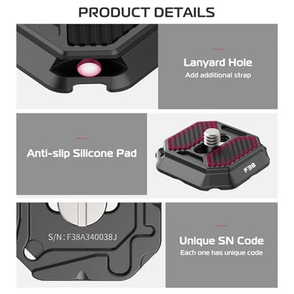 FALCAM F38 Camera Quick Release Plate Compatible with Camera Clip V3 and F38 Backpack Clip (Plate Only) - 2465 - size: F38 & QR Plate only