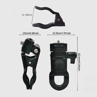 2 Pack Monitor Camera Mount Clamp Clip Screen LCD Display Top Fill Light Flash Holder Webcam Stand with 1/4 Screw Universal Connector for Phone Tripod Tablet Video Live Stream