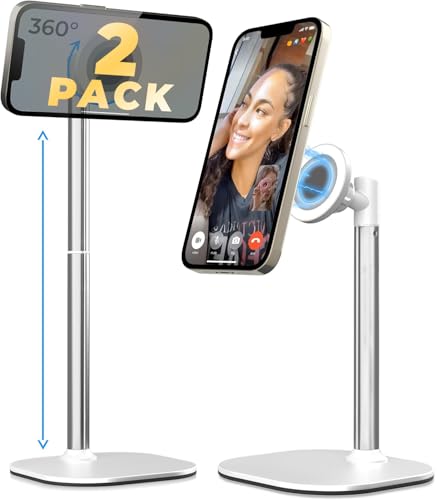 COOPER MagStand - iPhone Stand for Desk & Video Recording, Compatible with MagSafe, Stand for iPhone 17 Pro Max Plus, 16/15/14/13/12 (x2 Pack - Frost White) - color: x2 Pack - Frost White