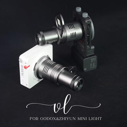 CX100 Mini Optical Snoot Gobos Accessories with ZY Mount Adapter, Spotlight Attachment Shape Light Compatible with ZHIYUN Molus X100,CX100,GodoxG ML100BI,ML100R - size: Bowens Mount Max