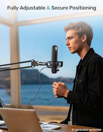 Wave Shouck Mount [Custom Built for Elgato Wave:3/1], Anti-Vibration Suspension Elastic Shock Mount Holder Clip Mic Mount Stand with 3/8" or 1/4" Screw Adapter Compatible with Wave:3/1 Microphone - size: Wave Shock Mount