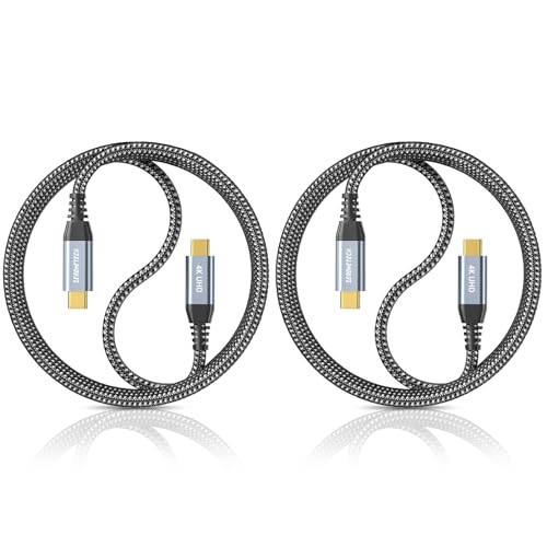 ZeroneTeck [2-Pack 3FT USB C Cable, USB C 3.2 Gen 2X2 Cable, 4K Monitor Video Output, 20Gbps High Speed Data Transfer, 100W Charging for Carplay iPhone 17,MacBook,Dell,ARZOPA,KYY for Portable Monitor - color: Black, size: 3FT+3FT, style: Straight