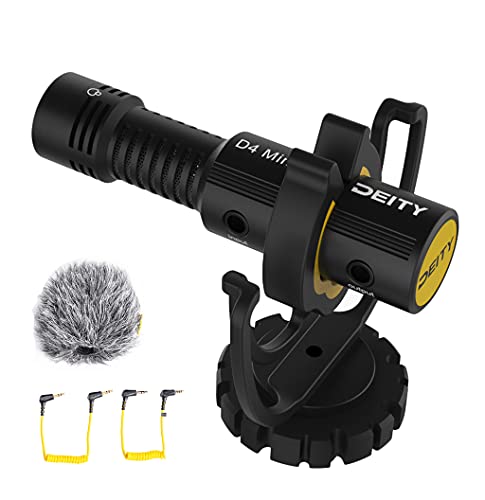 Deity V-Mic D4 Mini Microphone On-Camera Interview Mic Super Cardioid Compact Perfect for Vlog Pocket Cam DSLR Camera,Podcast, Voice Dictation,Recording YouTube, Interview, Video Conference | Ultracompact On-Camera Mic, Plug-in Power, Trs and Trrs Cables,