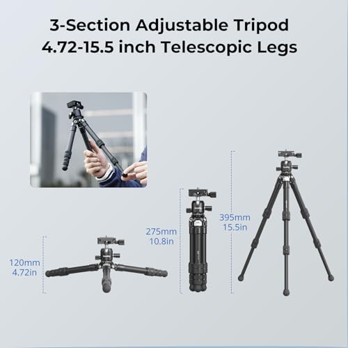 SmallRig Carbon Fiber Mini Desktop Tripod with 360° Ball Head | Compact 15.5" tripod, Built-in QR Plate for Arca, Ball Head Capacity 3kg / 6.6lb for Cameras, DSLRs, Lenses - style: Ball Head