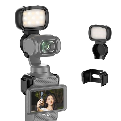 JJC Xtra Muse LED Light Compatible with DJI Osmo Pocket 3, Type-C Rechargeable Mini Video Light, 3 Color Modes/Brightness Adjustable for Pocket3 Selfie Vlog Recording, Lightweight Magnetic - color: for Pocket 3 & Xtra Muse -Black