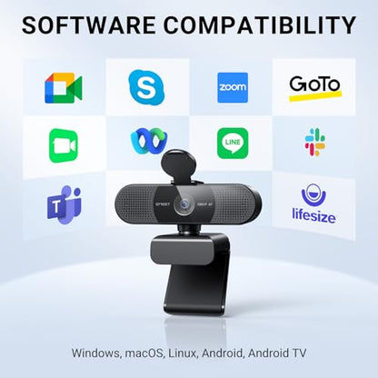 EMEET , Computer Camera w/Privacy Cover, Webcam for PC, Plug and Play USB Webcam for Video Calling/Zoom/Skype/Teams/Webex
