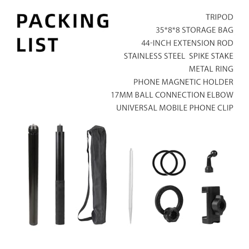 Ground Golf Monopod and Tripod Phone Holder Stand with Spike Stake, 46" Extendable Selfie Stick & Universal 1/4" Screw - Record Stable Hands-Free Golf Swing Videos for magsafe and All Smartphones - style: Monopod and Tripod