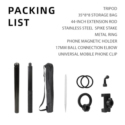 Ground Golf Monopod and Tripod Phone Holder Stand with Spike Stake, 46" Extendable Selfie Stick & Universal 1/4" Screw - Record Stable Hands-Free Golf Swing Videos for magsafe and All Smartphones - style: Monopod and Tripod