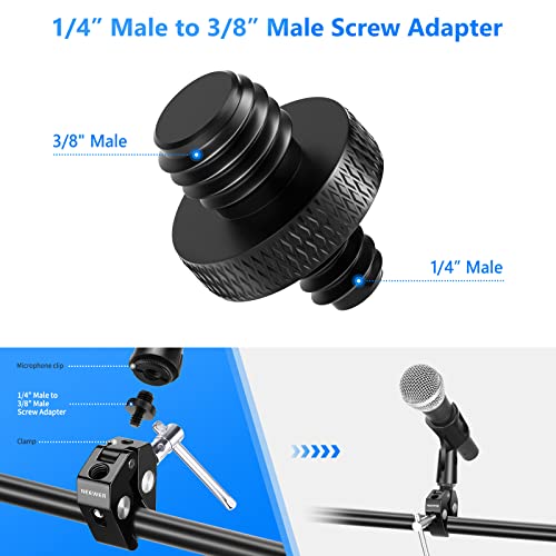 Neewer Camera Screw Adapter, 22 Pieces 1/4” to 1/4” and to 3/8” Tripod Mount Screw Adapter Converter Set for Camera Mount, Monopod, Ball Head, Flash Light Stand, Tripod — ST29 - style: ST29