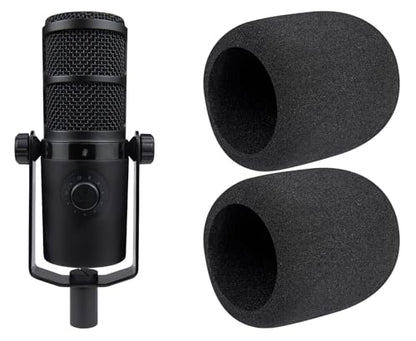 SOULWIT 2Pcs Pop Filter for MAONO PD400X Dynamic, Protective Mic Cover Windscreen Foam - Black