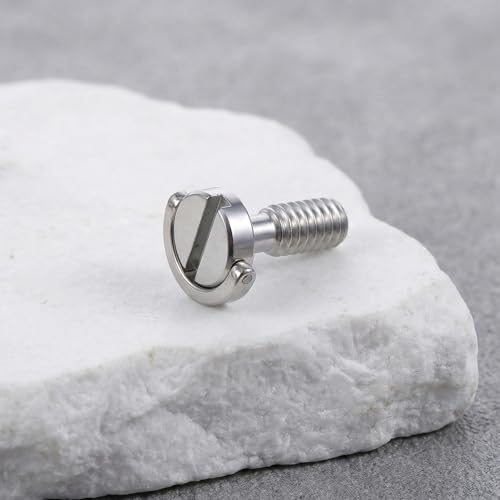2 Pcs 1/4-20 Thread D-Ring Camera Fixing Screws, Stainless Steel Tripod Camera Mount Screw Quick Release Mounting Screw Adapter for Camera Camcorder Tripod Monopod QR Quick Release Plate