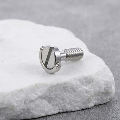 2 Pcs 1/4-20 Thread D-Ring Camera Fixing Screws, Stainless Steel Tripod Camera Mount Screw Quick Release Mounting Screw Adapter for Camera Camcorder Tripod Monopod QR Quick Release Plate