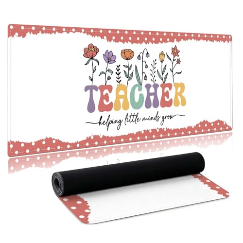 Large Teacher Desk Matt for Desktop,Desk Pad Mat,Large Mouse Pad,Anti Slip Big Mousepad with Stitched Edges,Western Desk Accessories,Teacher Gifts,Keyboard Pad Mouse Mat for Computer,Work,Gaming - color: teacher