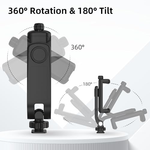 Flexible Phone Tripod Mount Adapter, Universal Smartphone Mount Adapter, Camera Cold/Hot Shoe Phone Tripod Holder for iPhone 17/16/15/14, Samsung Pixel Canon Nikon DSLR and More Cameras - color: Black