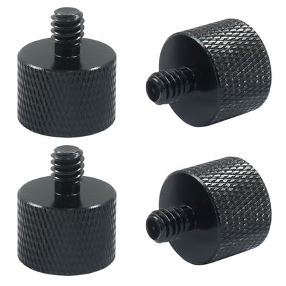 Waziaqoc 4 Pcs Mic Stand Adapter, 5/8 Female to 1/4 Male Thread | Camera Tripod Adapter, For Microphone Mounts and Stands, Black - size: 5/8 to 1/4 Thread(4 Pcs)