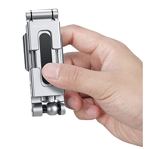 LEOFOTO PS-4 Silver Ultra Compact & Lightweight Smartphone Clamp/Holder/Video/Selfie Stand/Easel Arca/RRS Compatible - color: LF-PS-4-Silver