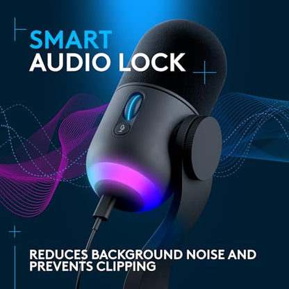 Logitech G Yeti GX Dynamic RGB Gaming Microphone with LIGHTSYNC, USB Mic for Streaming, Supercardioid, USB Plug and Play for PC/Mac - Black - color: Black