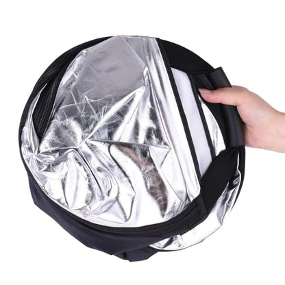 REFLEX CAMERA 2-in-1 Triangle Photography Reflector 80cm | Silver/Gold Reflective Surfaces | Single-Hand Grip | Portable Durable Light Reflector with Carrying Case (80cm (31.5in)) - size: 80cm (31.5in)